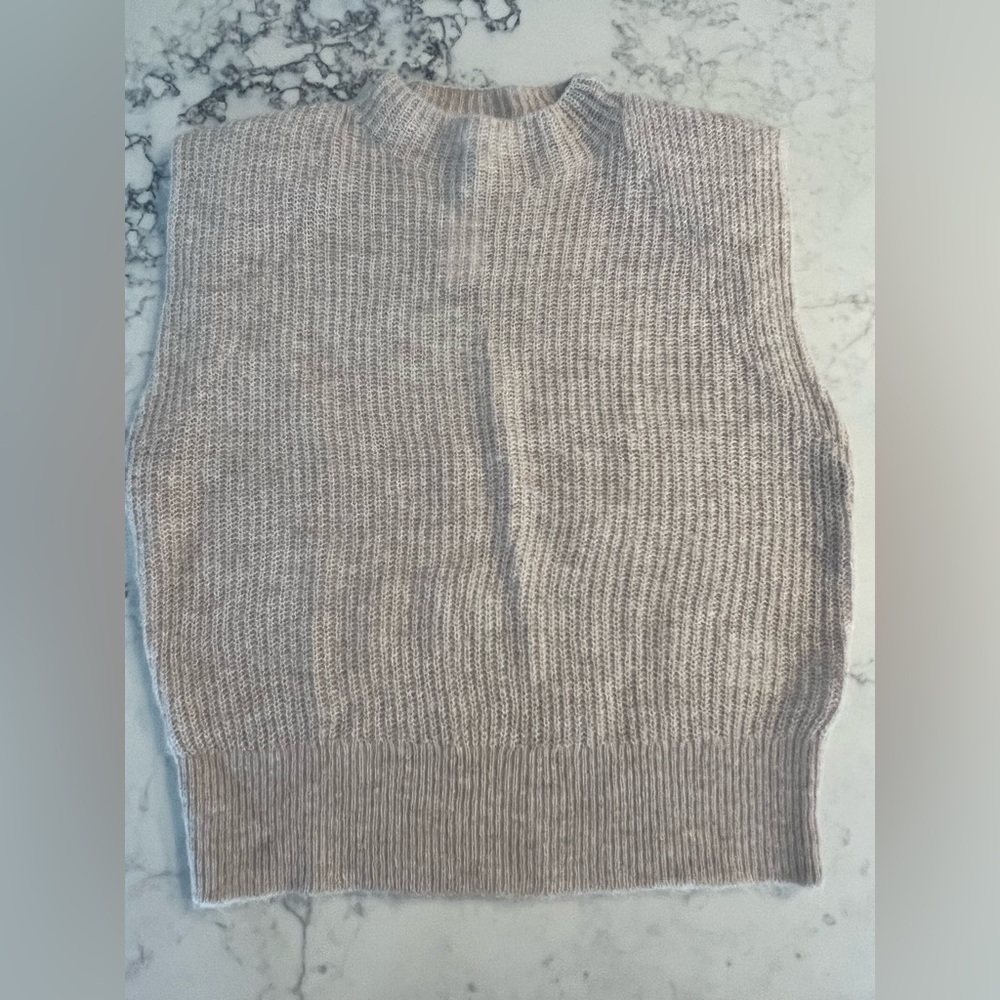 Banana Republic Mock Neck Sleeveless Sweater Wool Alpaca Blend New XS Beige